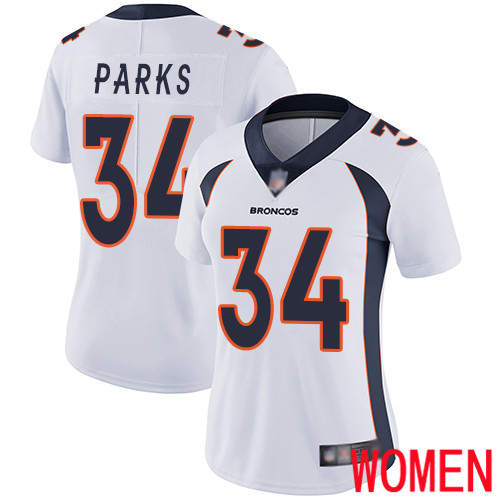 Women Denver Broncos #34 Will Parks White Vapor Untouchable Limited Player Football NFL Jersey